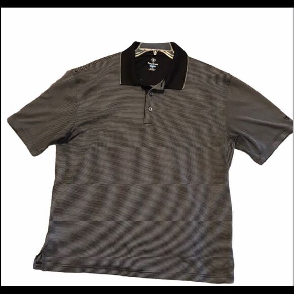 MENS XL Pro Tour Cool Play Polo Shirt Grey & Black - Picture 2 of 4